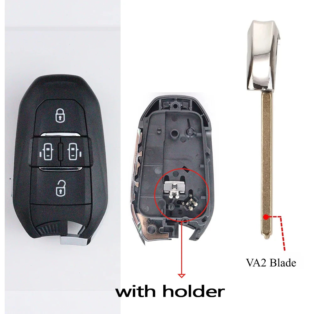 3 4 BT Car Key Fob Case Shell Housing for Peugeot 308 408 508 2008 3008 4008 5008 for alternate view