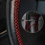 Car Steering Wheel Cover Needles And Braid Thread Artificial Leather Car Covers Suite alternate view