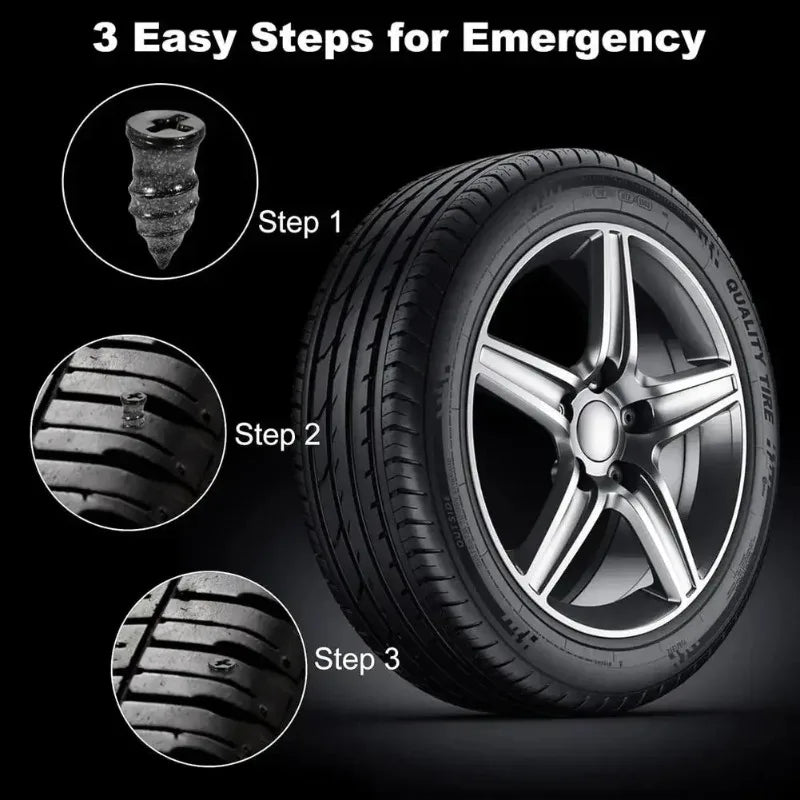 Puncture Repair Kit for Car Vacuum Tire Repair Screws Tire Rubber Screw Nails+ Tool S lifestyle view