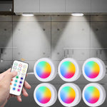RGB LED Under Cabinet Lights Wireless Battery Remote Control