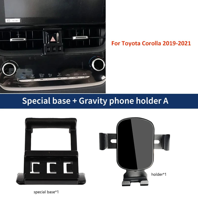 Car Mobile Phone Holder For Toyota Corolla MK12 2019-2021 Mounts Wireless Charging Dedicated Fixed Base Accessories