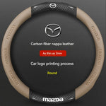 Mazda Carbon Fiber & Leather Steering Wheel Cover | Premium Interior Upgrade detail view