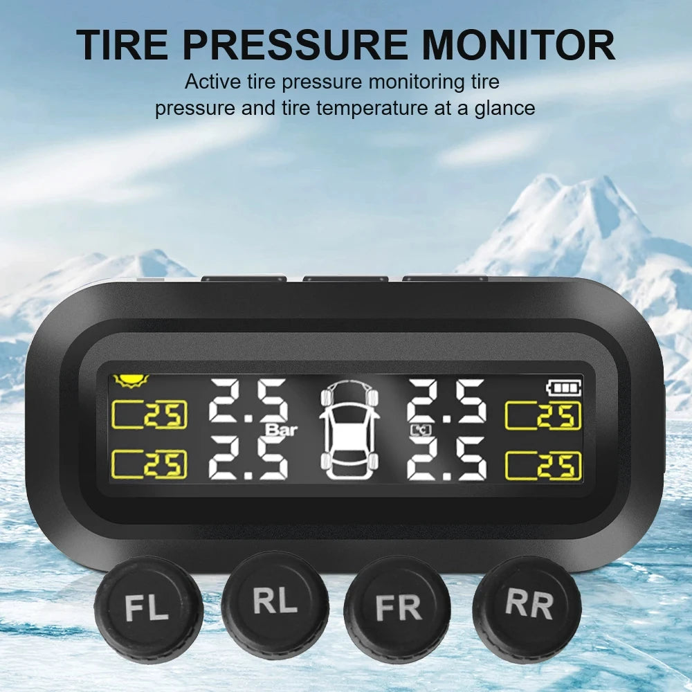 Solar Power External Sensor TPMS Tyre Pressure Monitoring System | 2025 Auto Security Al detail view