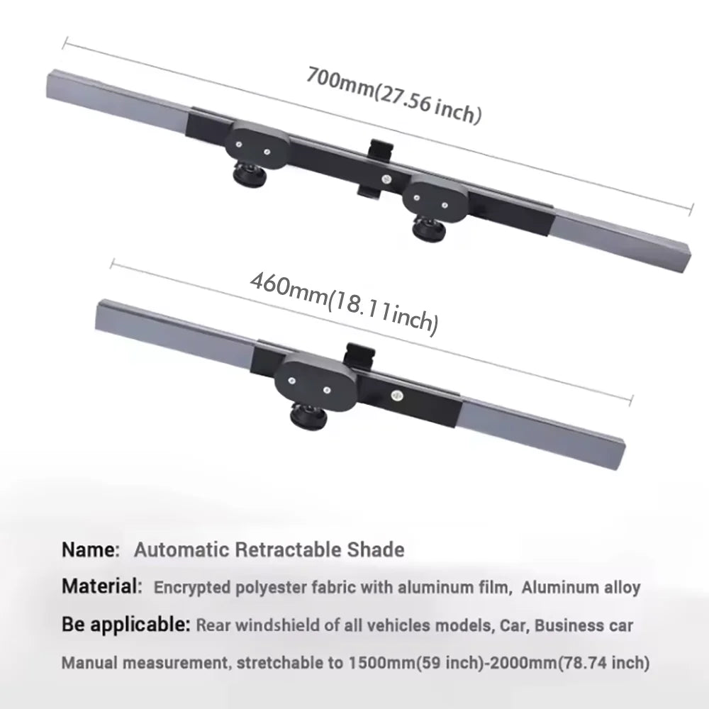 Retractable Car Sunshade | UV Reflective Auto Visor for Front and Rear Windows additional angle