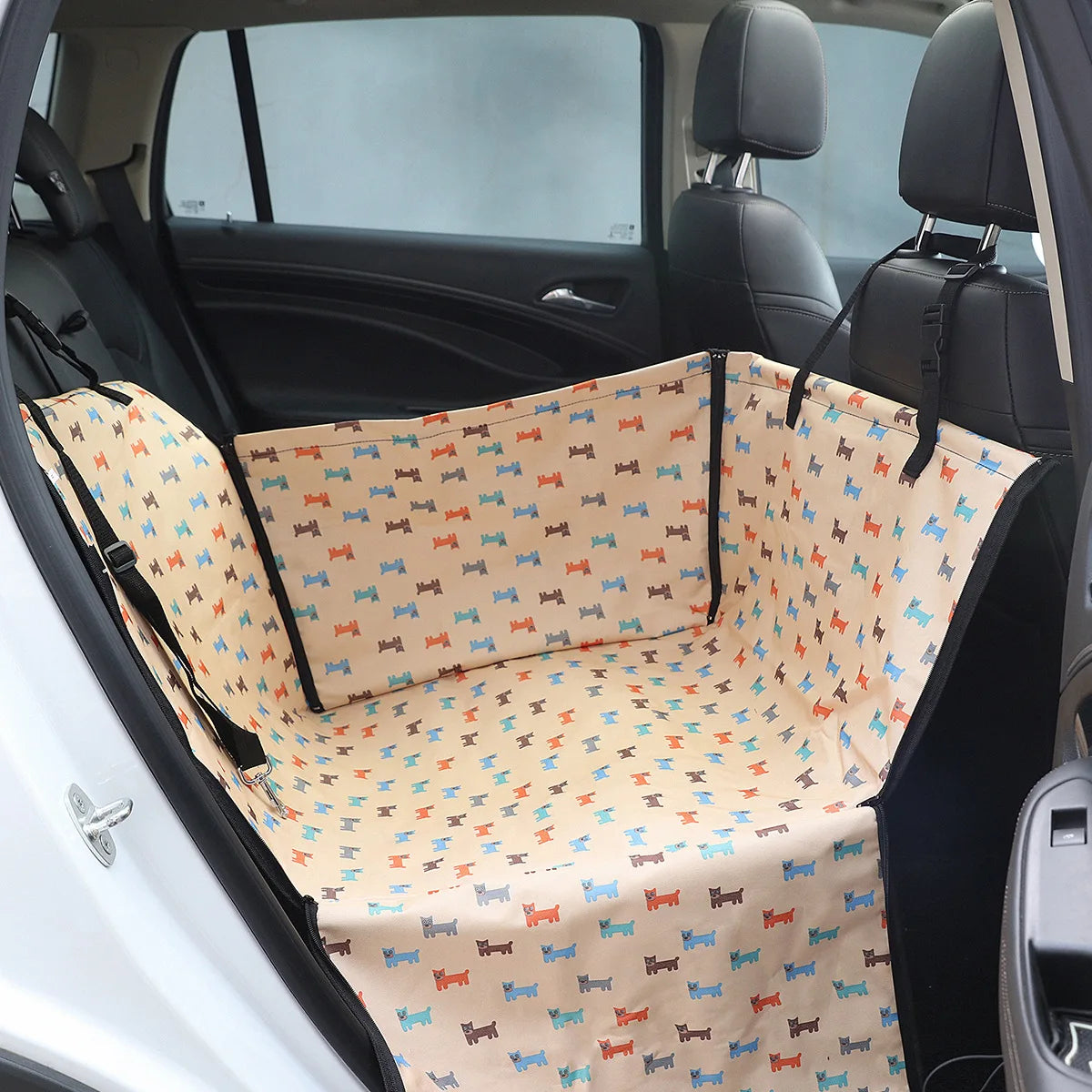 CAWAYI KENNEL Dog Car Seat Cover | Pet Carrier Travel Mat for Back Seat Hammock lifestyle view