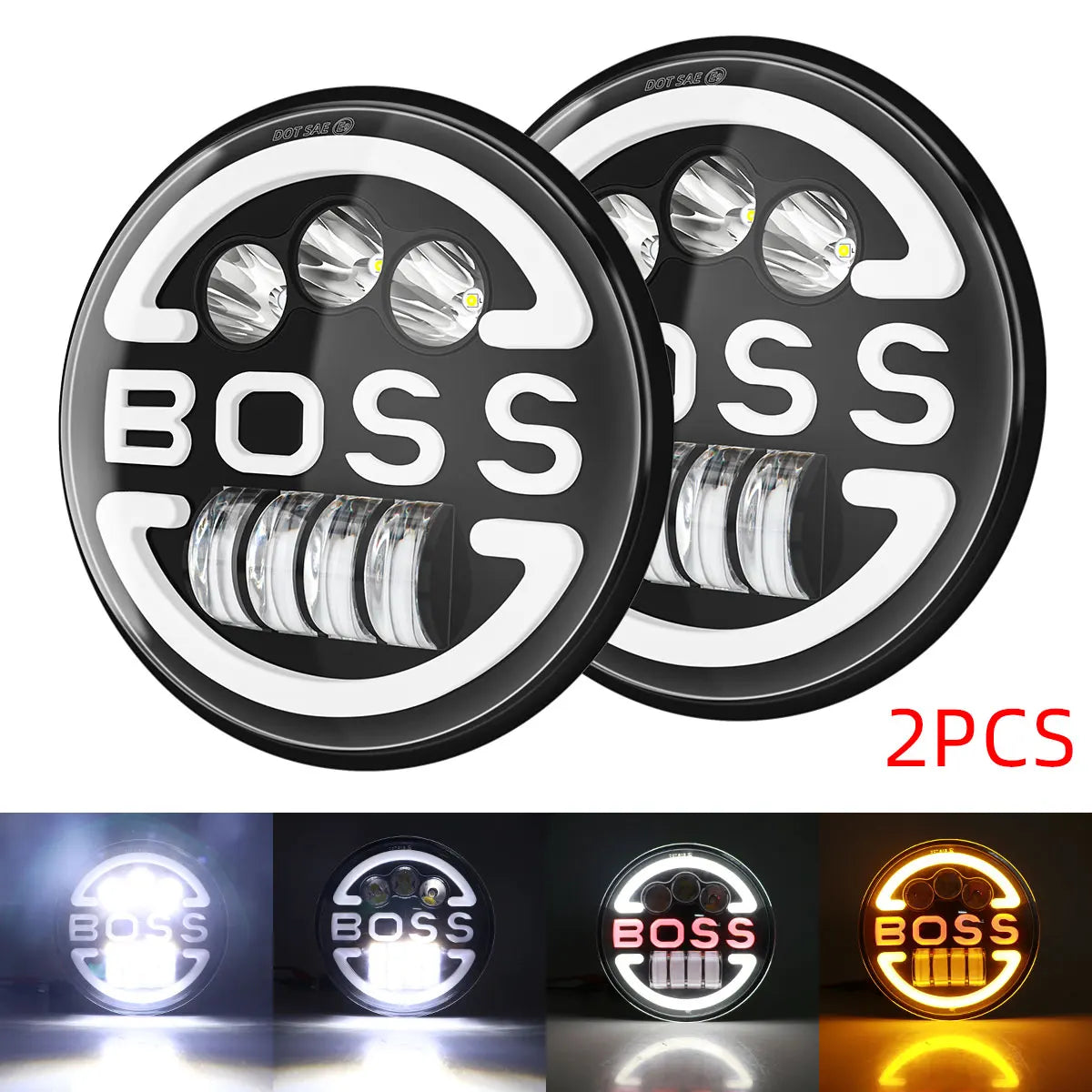 7 Inch Aluminum Work Light with DRL and Turn Signal | 96W Dual Color for RV and Offro alternate view