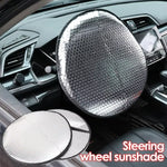 Foldable Steering Wheel Cover Sun Shade Silver alternate view