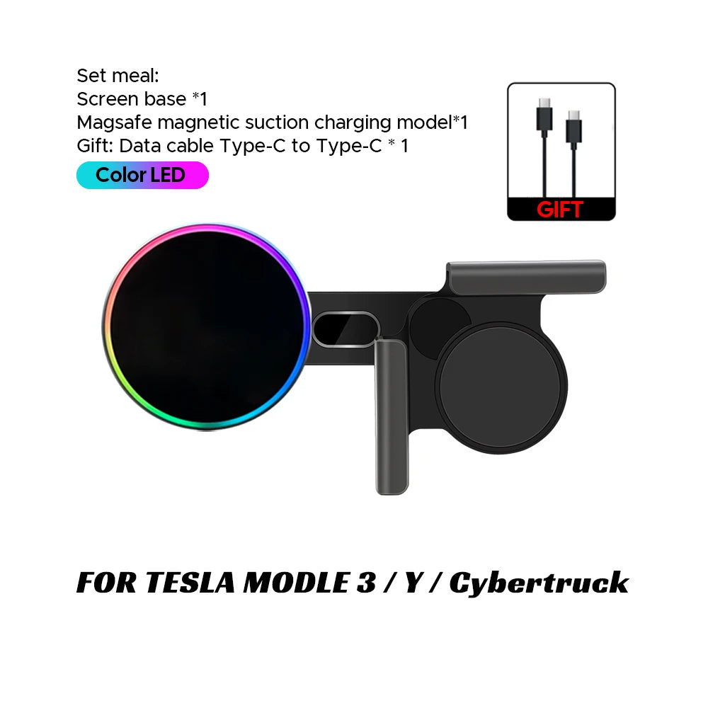 Car Phone Mount Holder 15W Magnetic Wireless Charger | Compatible with MagSafe for Tes close-up view
