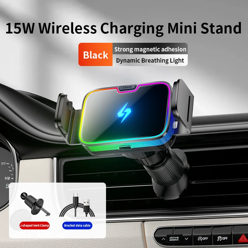 2026 NEW Style Magnetic Stand Wireless Car Charger MacSafe Car Phone Holder Fast Charging Station for iPhone15 14 13 12 Pro Max