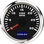 52mm Tachometer with Hourmeter | 7 Color Backlight RPM Gauge for Car Boat detail view