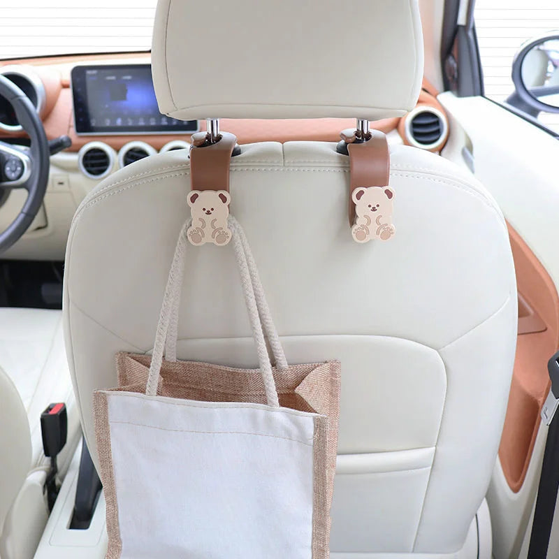 Cartoon Teddy Bear Car Seat Hooks