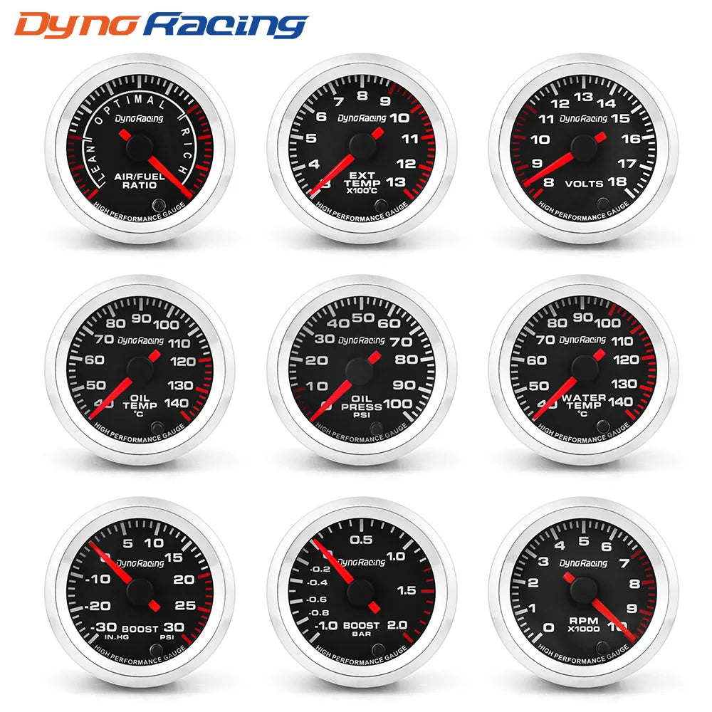 12V 52mm 7 Color Multi-Function Car Gauge Set | Dynoracing Stepper Motor