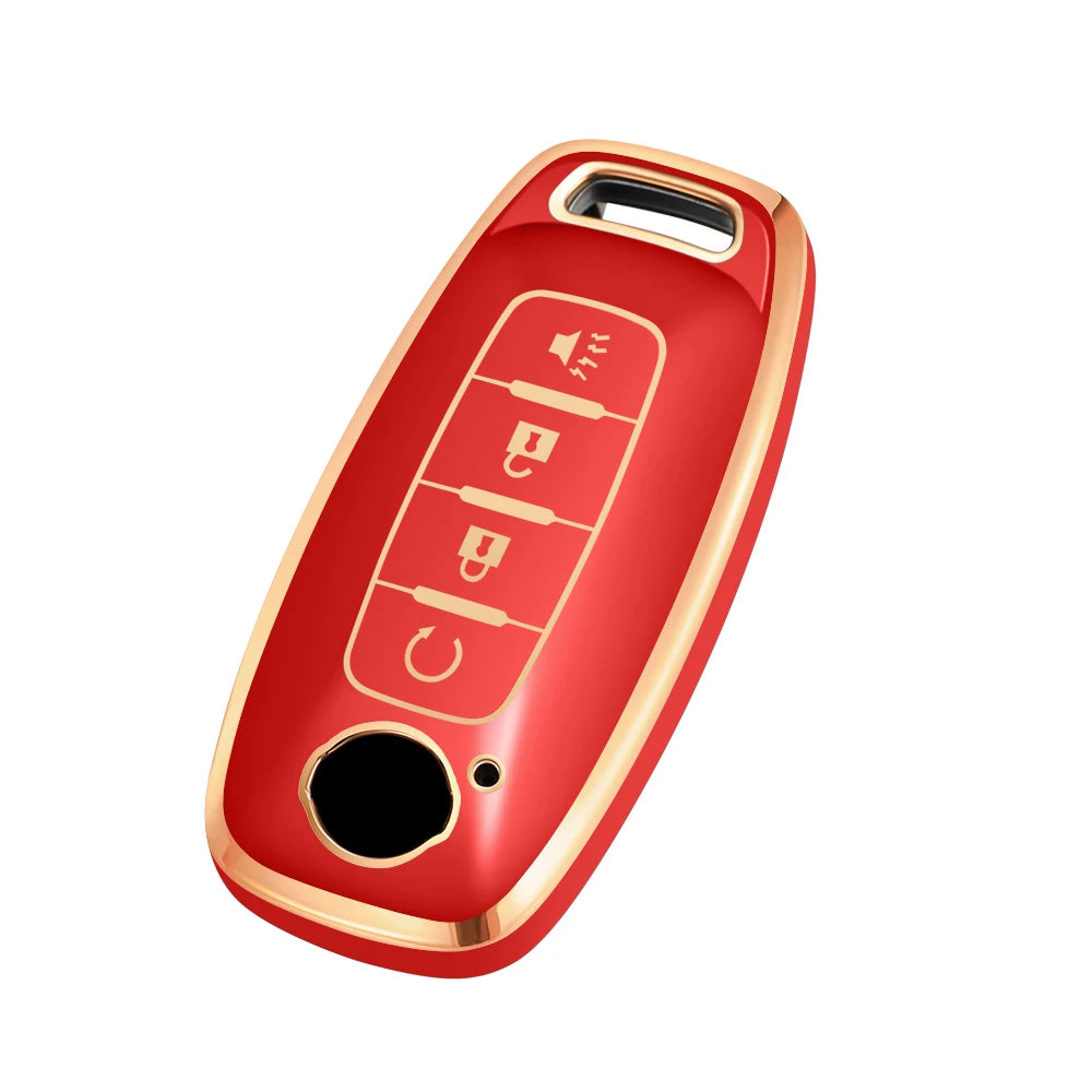 Soft TPU Keyfob Cover Case Keychain for Nissan 2025 2026 Armada PRO 4-X Versa X-Trail T33 Serena Rouge Kicks Pathfinder Ariya