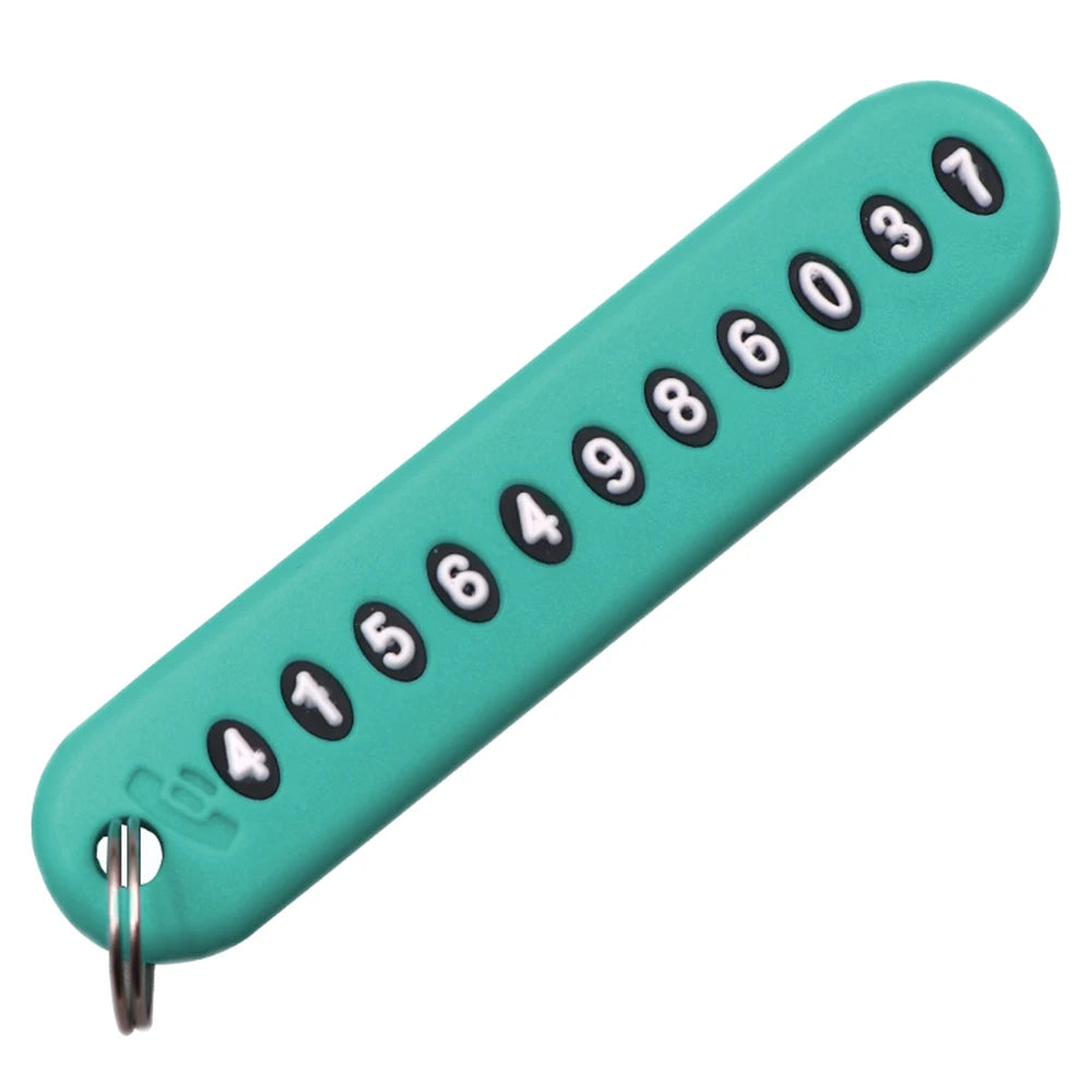 Silicone Phone Number Key Ring Anti-Lost Keychain detail view