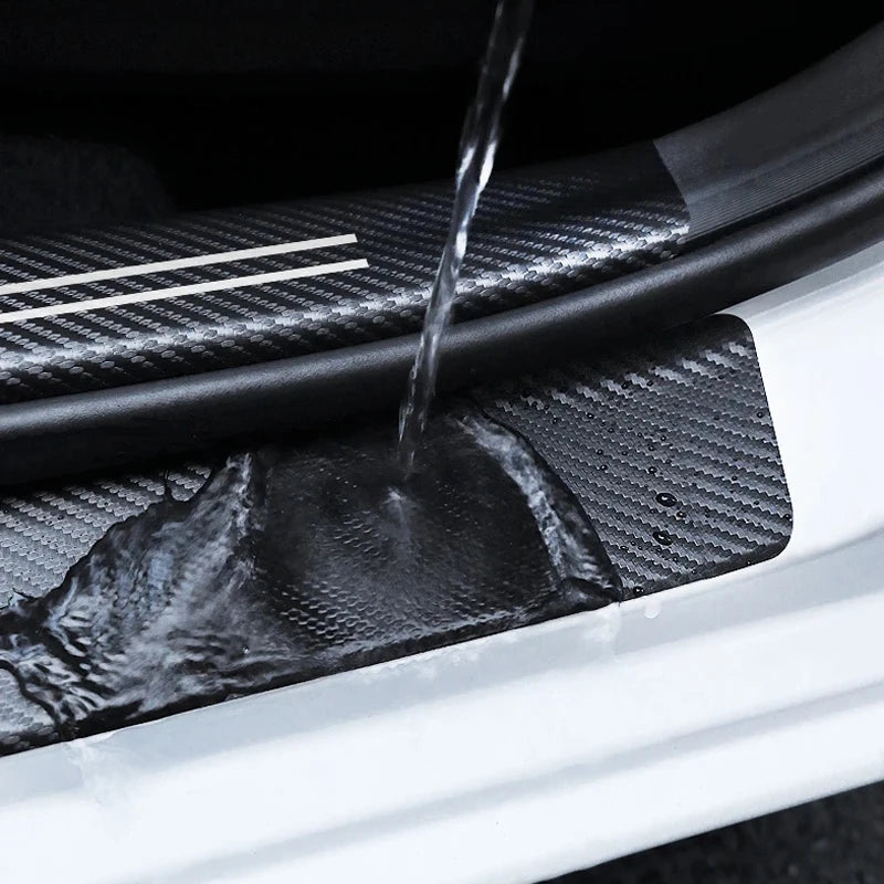 Carbon Fiber Car Door Sill Scuff Plate Stickers | Scratch Protection for Lexus close-up view
