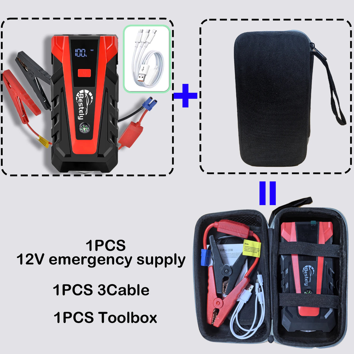 Jump Starter Power Bank 12V Booster for Car Start 3000A Battery Quick Charger Portable A detail view