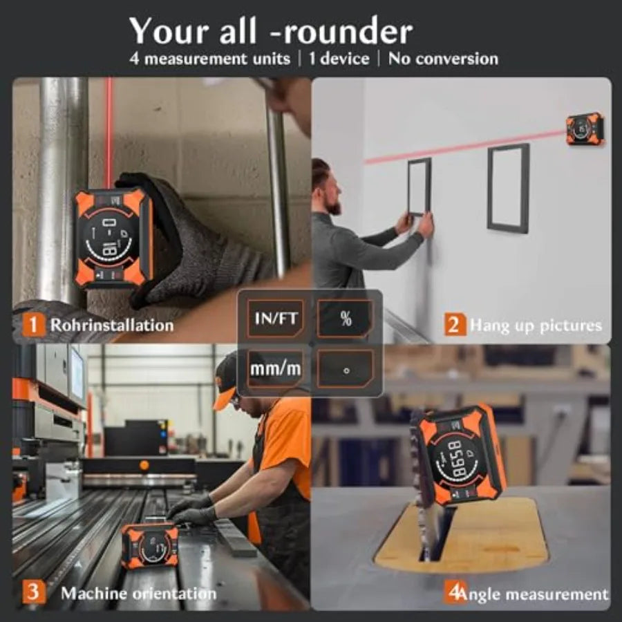 Rechargeable Digital Angle Finder with Laser and Magnetic Base | Electronic Inclinome lifestyle view