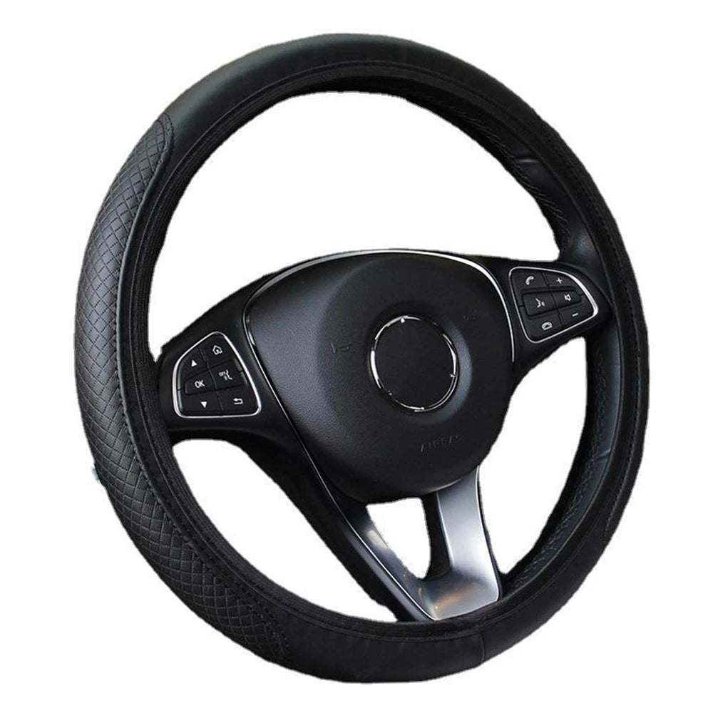 Universal Car Steering Wheel Cover Breathable Anti Slip PU Leather Steering Covers Su alternate view