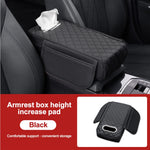 Car Center Console Protector Mat Thicken Armrest Storage Box Cushion Memory Foam Arm Rest Mat with Tissue Storage Pocket