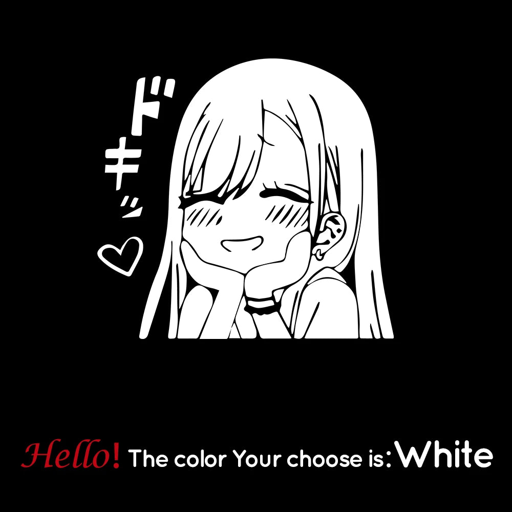Cartoon Anime Two-Dimensional Little Girl Auto Stickers On The Car Fashion Vinyl Car Dec detail view