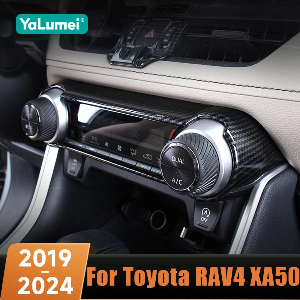 Car Center Console Air Conditioning AC Switch Button Panel Frame Trim For Toyota RAV4 XA50 2019 2020 2021 2022 2023 2024 Hybrid