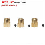 3PCS Metal Gear 10T 14T Copper Motor Pinion for MN82 MN78 MN99S MN168 MN86 MN128 RC Car Crawler Model Motor Upgrade Accessories