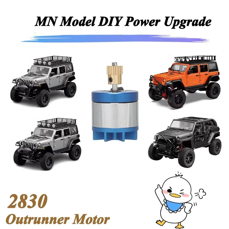 AM32 45A ESC 2830 2400KV Outrunner Brushless Motor USB/Type-C Adjuster for MN128 MN86 close-up view