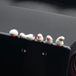 5 PCS Set of Flat Duck Car Ornaments, Complete Set of Cute Duck Decorations, Center Screen Car Inter