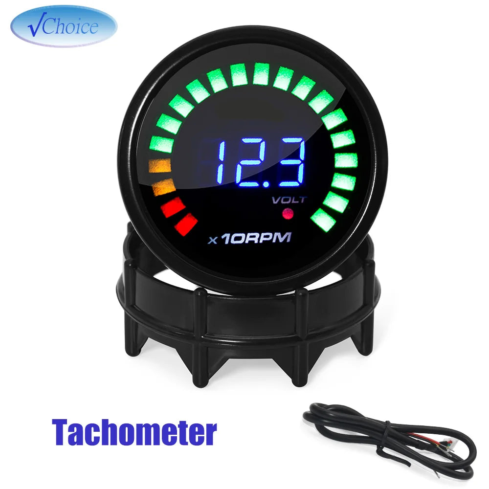 52mm 2 Inch Digital Car Gauge Set | Tachometer Boost Vacuum Water Oil Temp Pressure V lifestyle view
