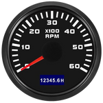 52mm Tachometer with Hourmeter | 7 Color Backlight RPM Gauge for Car Boat close-up view