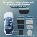 Tesla Model 3 Y Sunshade | Black Roof Graphene Honeycomb Sunroof Shade for 2025-2026 lifestyle view