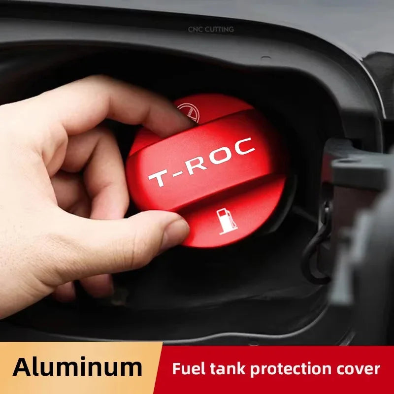 Alloy Car Fuel Cap Oil Box Lid Petrol Tank Covers For Volkswagen VW T-ROC Tiguan Jetta P detail view