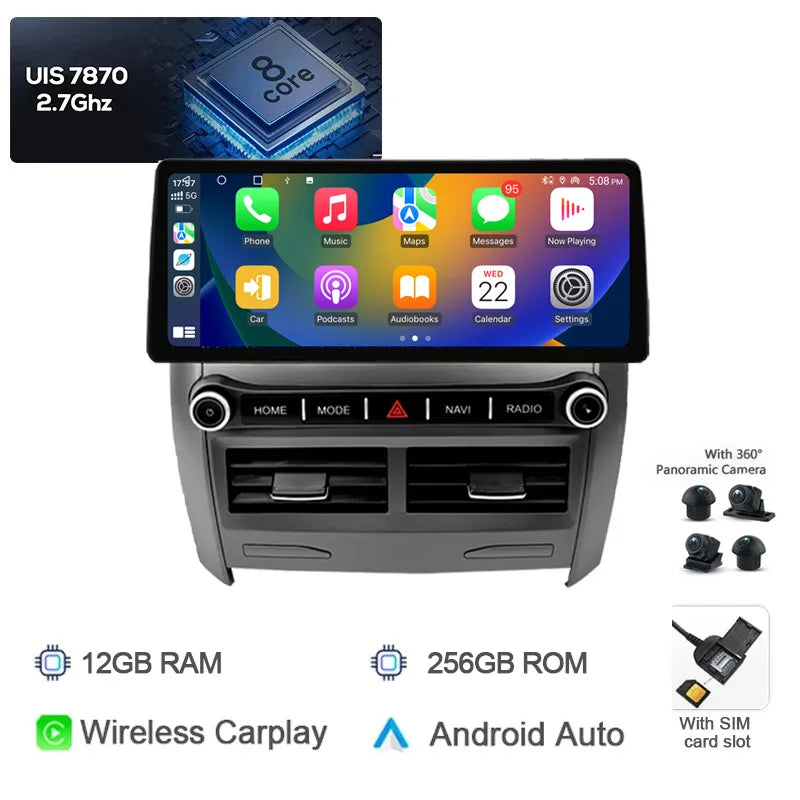 CarPlay Android 14 Car Stereo | GPS Navigation for Toyota Corolla 2007-2013 close-up view