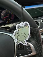 Dancing Frog Design "Sustainable Freshness" Long-Lasting Car Air Freshener - Aromatherapy Scented Paper Pendant, Suitable for Rearview Mirrors and Air Vents, Stress-Relief Fragrance Accessory, Car Air Freshener, Long-Lasting