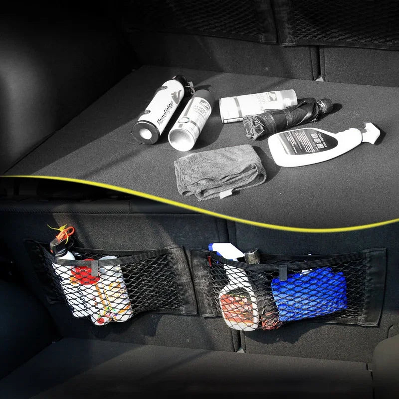 Car Back Seat Mesh Storage Organizer | Universal Elastic String Net for Trunk lifestyle view