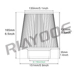 Universal 63/76/80mm Cone Air Intake Filter | Washable High Flow Cold Air Intake for alternate view