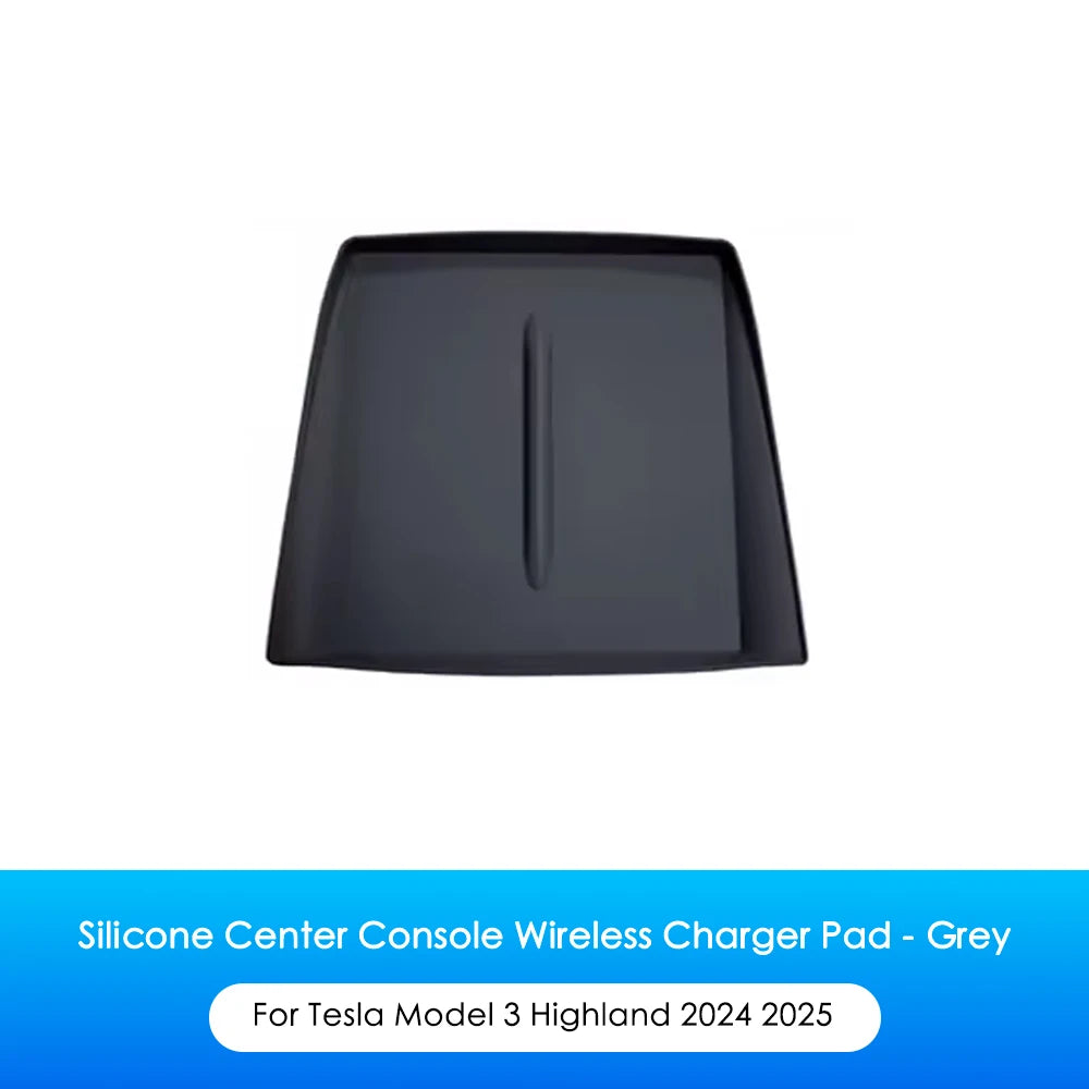 Silicone Wireless Charger Pad for Tesla Model 3 Highland 2024 2025 | Center Console No close-up view