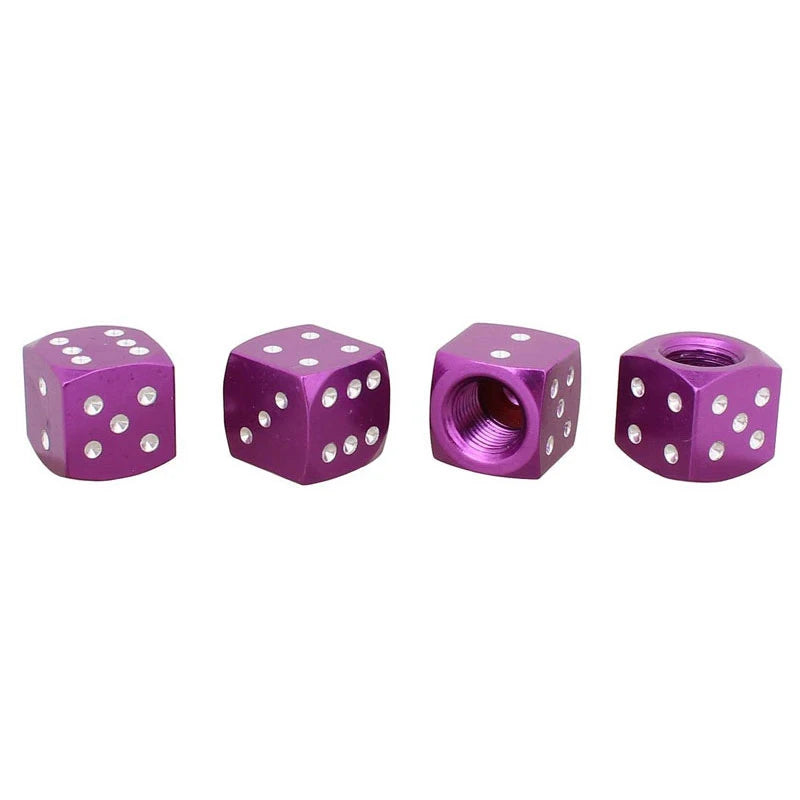 Aluminum Alloy Dice Valve Caps for Cars and Motorcycles | Set of 4 detail view