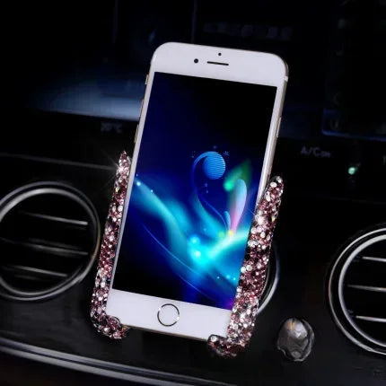 Car Phone Holder for Car Air Vent Diamond Crystal Clip Mount Mobile Phone Stand Brack lifestyle view