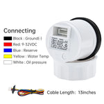 3 In 1 Digital 52mm Gauge with Alarm | Water Temperature, Oil Pressure, and Voltage Moni detail view
