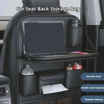 Car Seat Back Organizer 6-Pocket Storage Bag with Foldable Table Tray