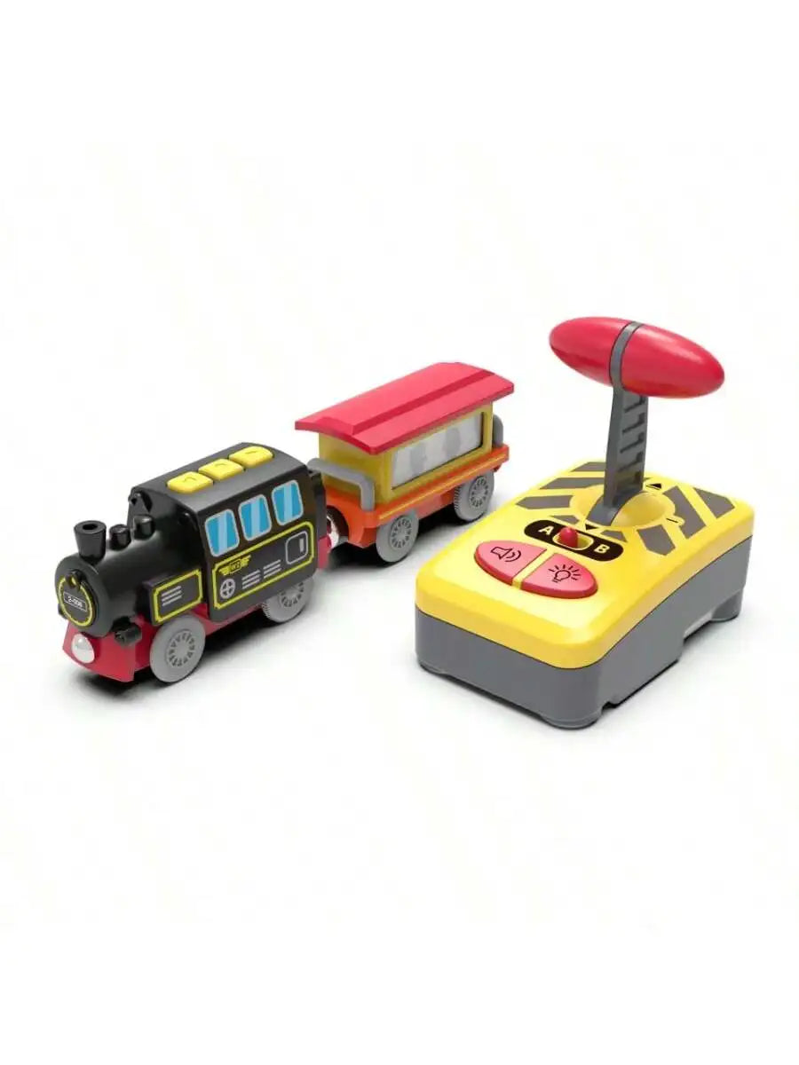 Magnetic Slot Diecast Car RC Electric Train Track Sets Fit for All Wood Railway Track alternate view