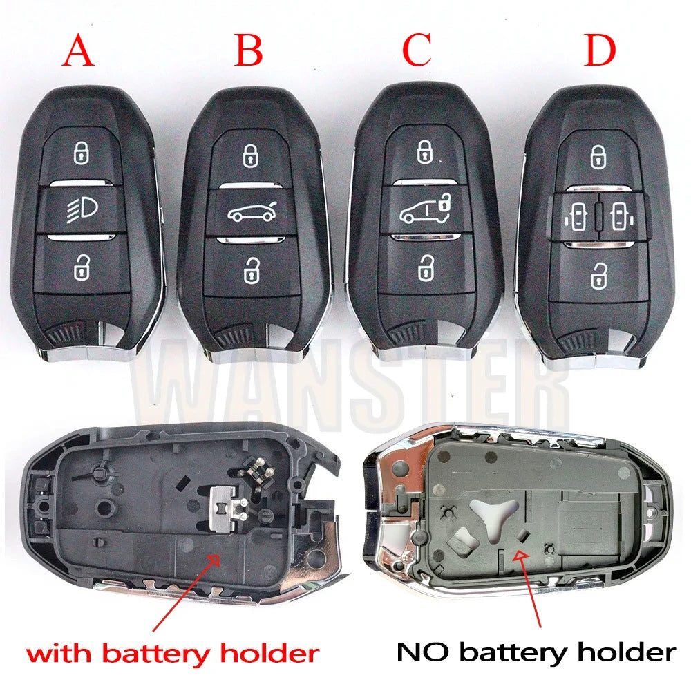 3 4 BT Car Key Fob Case Shell Housing for Peugeot 308 408 508 2008 3008 4008 5008 for Citroen C4 C4L