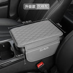 Car Armrest Cover Pad with Storage Bag Leather Anti-Slip Center Console Armrest Protector Cushion with Pocket