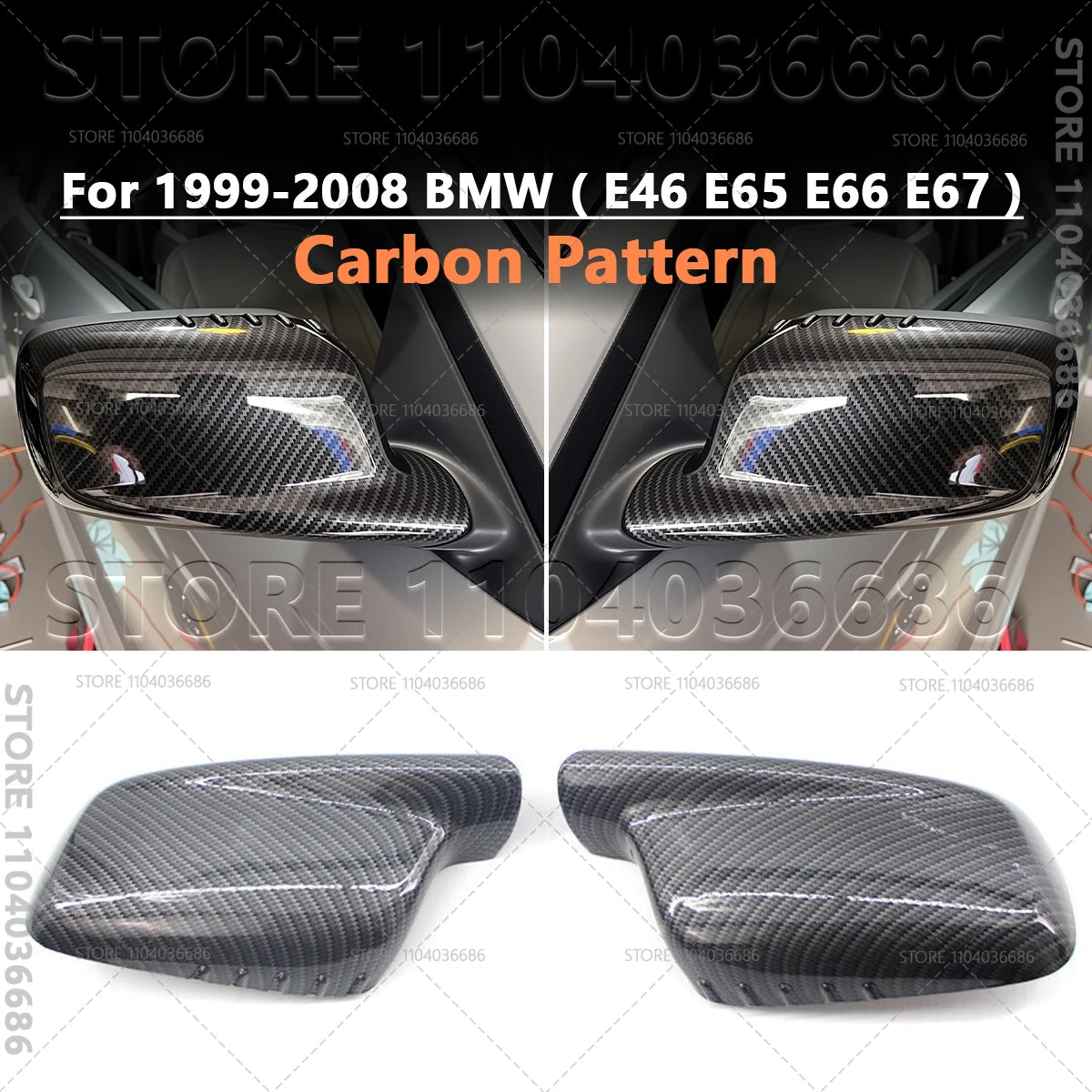 For 1999-2008 BMW E65 E66 E67 E46 Coupe E46 Cabrio 1Pair Car Rearview Mirror Covers Trim Caps 51167074235 51167074236