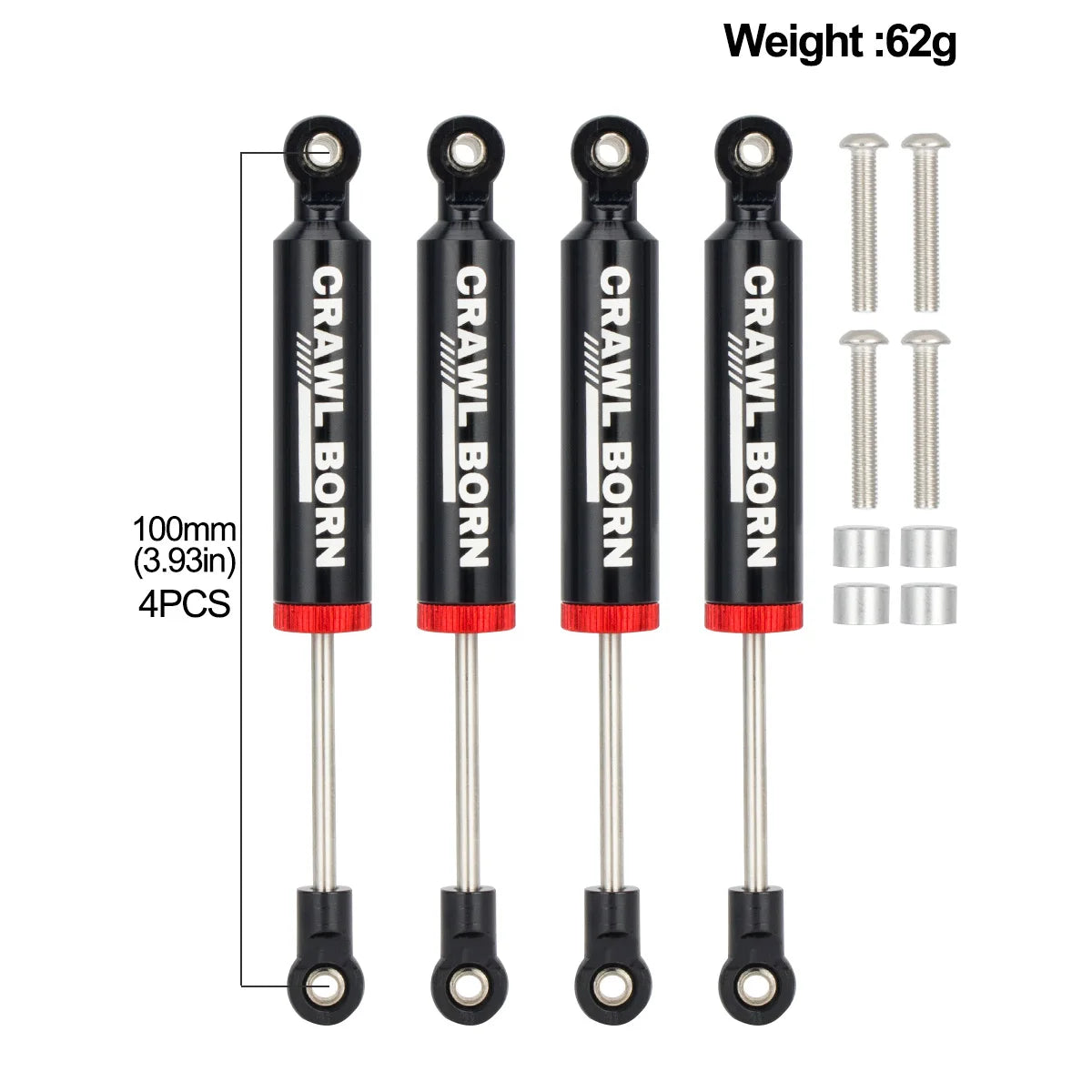 4PCS Metal Built-in Spring Shock Absorber 70/80/90/100/110mm for 1/10 RC Crawler Car alternate view