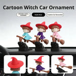 3D Drift Broomstick Car Dashboard Ornament Funny Witch Wizard Flying Figurine Auto Interior Decoration Accessories