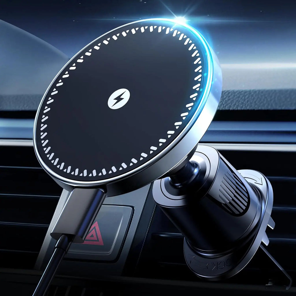 UYUXIO 15W Fast Charge Magnetic Wireless Car Charger Air Vent Magnet Phone Holder in Car for iPhone 16 Pro Max 15 14 13 12