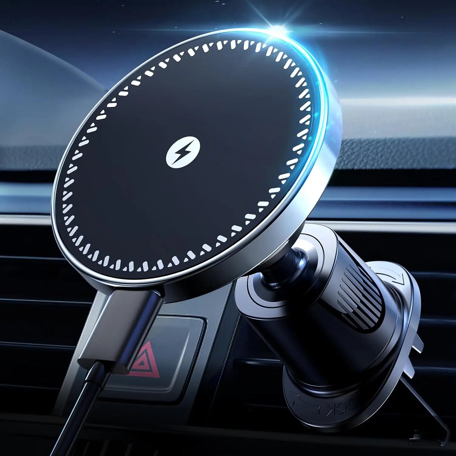 UYUXIO 15W Fast Charge Magnetic Wireless Car Charger | Air Vent Phone Holder for iPho alternate view