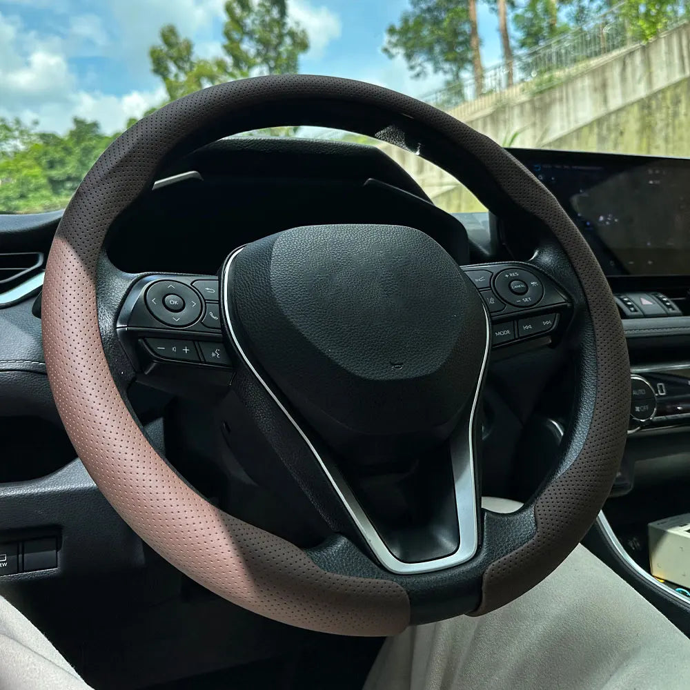 Steering Wheel Cover 36-38cm Universal Non-Slip Leather detail view